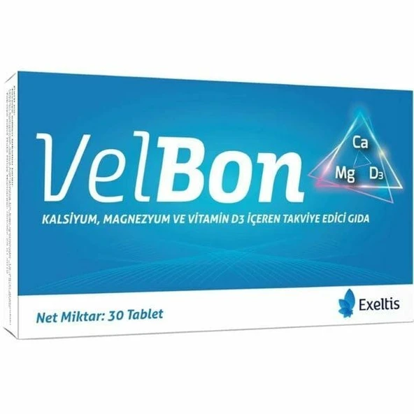 Exeltis Velbon Kalsiyum Magnezyum ve Vitamin D3 30 Tablet ürün görseli