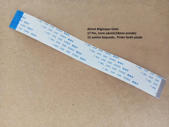 Awm 20624 80C 60V Vw-1 Flex Kablo 17 pin 1mm adımlı, 15 santim boyunda. DİKKAT! ters kablo 17-1-15B ürün görseli 1