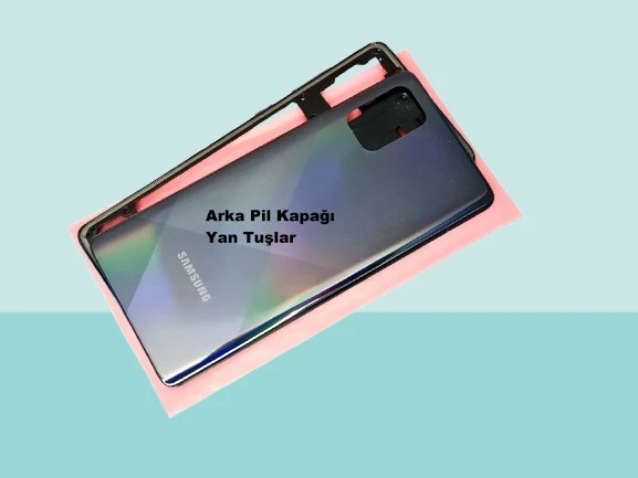 Tkgz - Samsung Galaxy A71 A715 FULL KASA Arka Kapak Batarya Kapağı - SİYAH ürün görseli 1