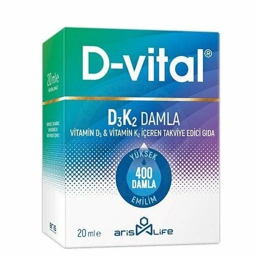 D Vital D3 K2 Vitamin D3 ve Vitamin K2 Damla ürün görseli
