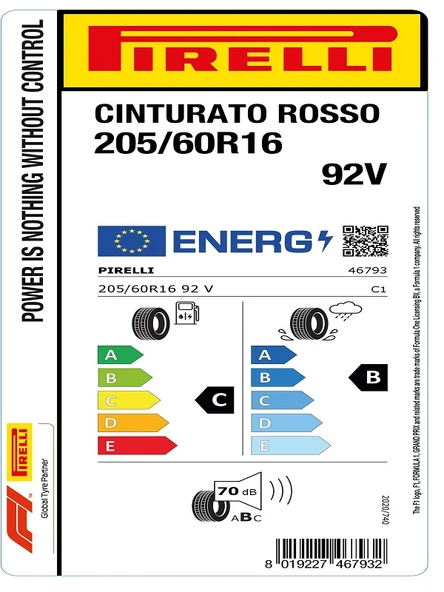 Pirelli 205/60R16 92V Cinturato Rosso Oto Yaz Lastiği(Üretim Yılı: 2025) - Resim 2