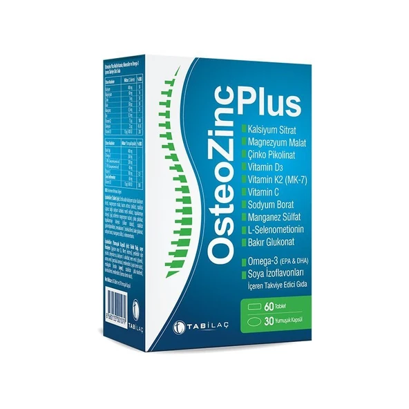 OsteoZinc Plus 30 Yumuşak Kapsül + 60 Tablet ürün görseli