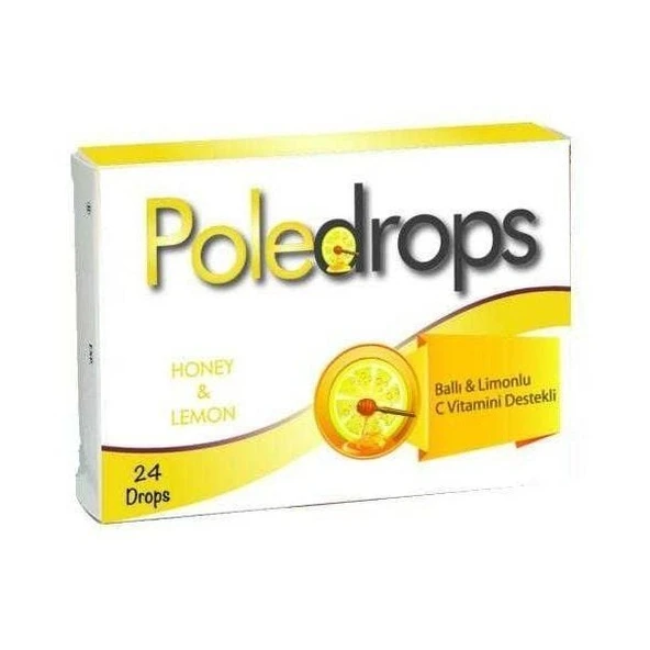 PoleDrops Honey Lemon - Ballı Limonlu C Vitamini Destekli 24 Drops Pastil ürün görseli