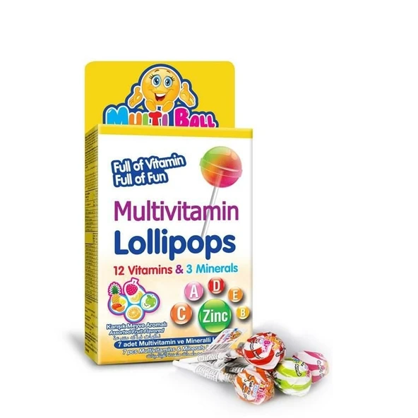 Multiball Multivitamin Lollipops 7 Adet ürün görseli