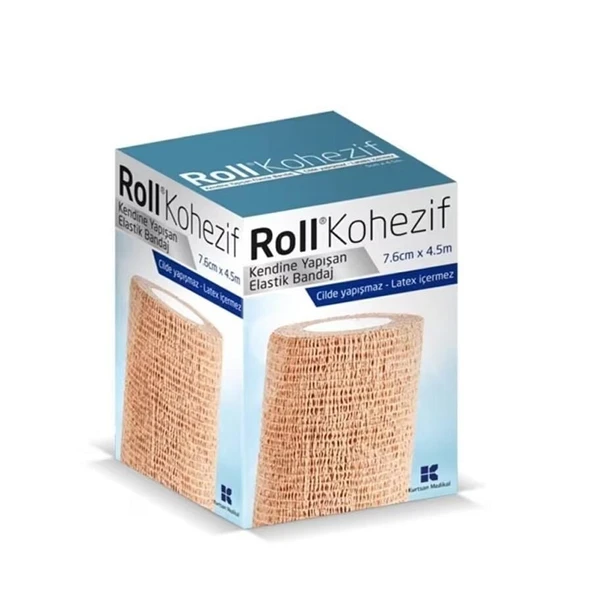 Roll Kohezif Kendinden Yapışan Elastik Bandaj 7,6cmx4,5m ürün görseli