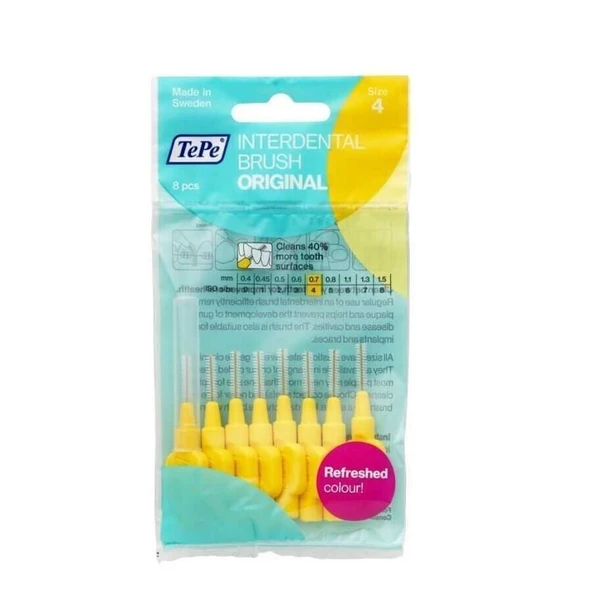 Tepe Interdental Brush Original 8 Pcs , 0.7 MM TePe Arayüz Fırçası SARI ürün görseli