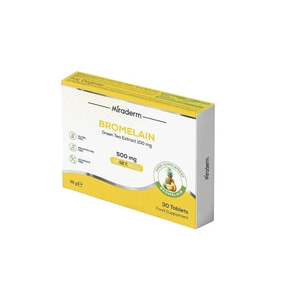 Miraderm Bromelain 500 MG 30 Tablet ürün görseli