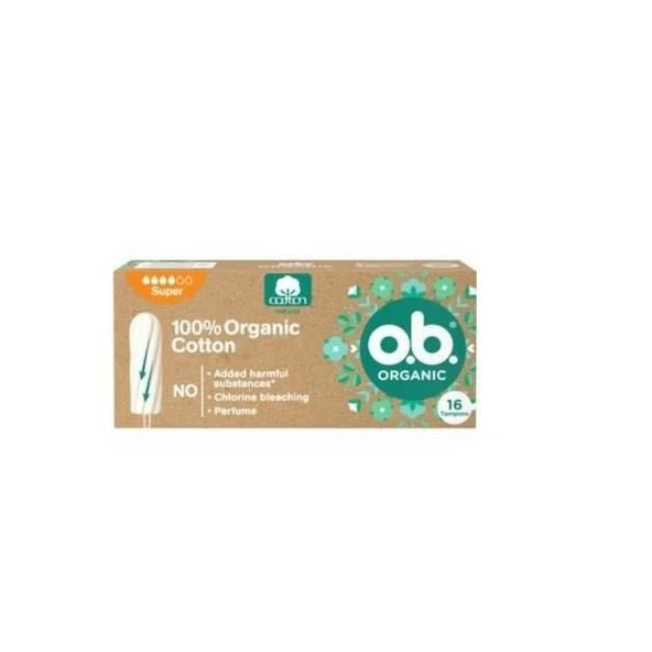 O.B %100 Organic Cotton Tampon Süper 16lı - 1