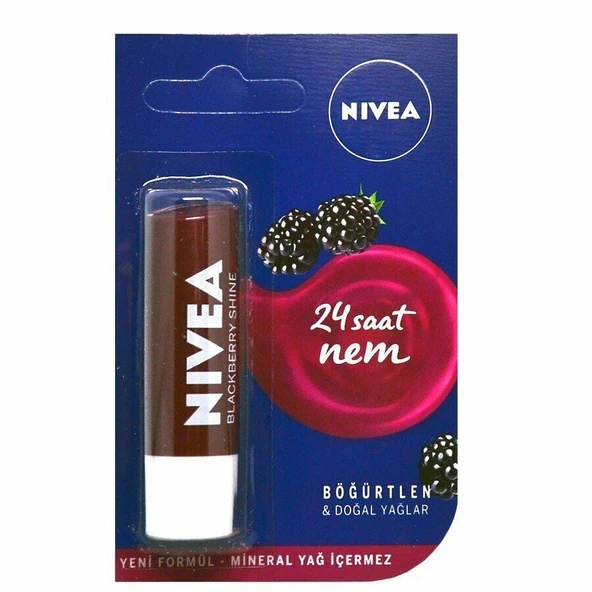 Nivea Blackberry Lip Care Cream 5,5 ml - Böğürtlen - 1