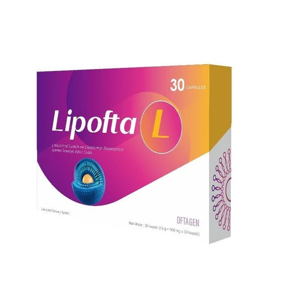 LIPOFTA L 30 Kapsül Lipozomal Lutein ve Lipozomal Zeaksantin İçeren Takviye Edici Gıda ürün görseli