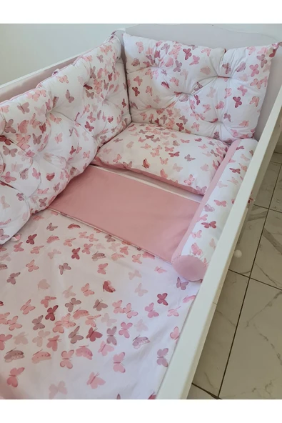 70 x 130 - Bebek Beşik Kenar Koruma Takımı - 40 cm Yükseklik, Yıkanabilir - Resim 2