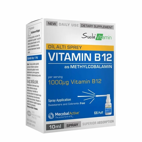 Suda Vitamin Vitamin B12 Dil Altı Spreyi 10 ml ürün görseli