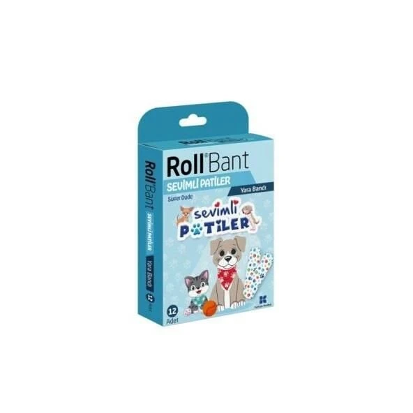 Rollbant Sevimli Patiler Yara Bandı 12li - 1