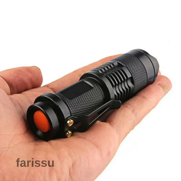 Taktik Tip Zoomlu El Feneri | 2 Adet 1900 mAh Pil + Şarj Cihazı | 3 Mod | Süper Parlak LED - 2