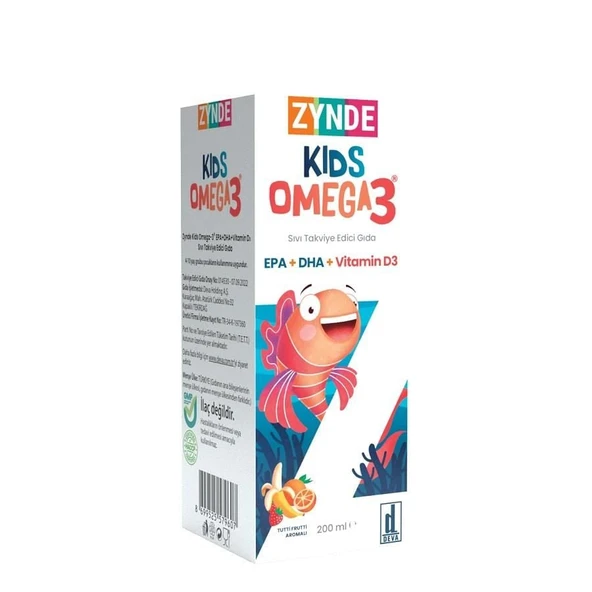 Zynde KIDS Kids Omega-3 EPA+ DHA+ Vitamin D3 Sıvı 200ml ürün görseli