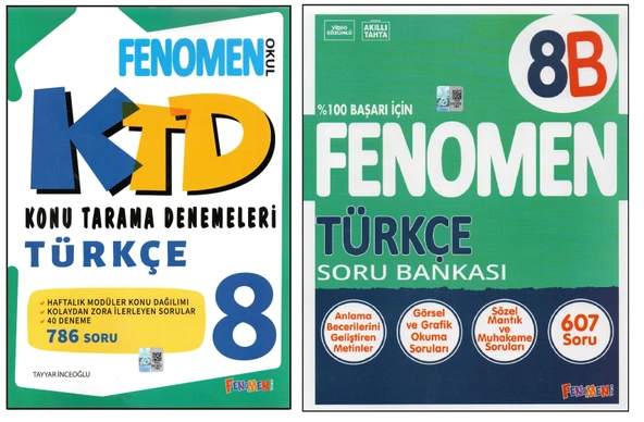 FENOMEN 8.SINIF TÜRKÇE KONU TARAMA DENEMELERİ+FENOEMEN 8.SINIF TÜRKÇE 8B (2 KİTAP) ürün görseli