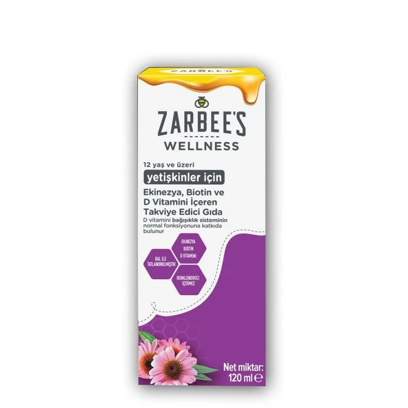 Zarbees Wellness Ekinezya, Biotin ve D Vitamin Sıvı 120ml ürün görseli