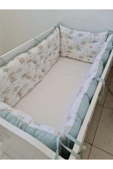 70 x 130 - Bebek Beşik Kenar Koruma Takımı - 40 cm Yükseklik, Yıkanabilir