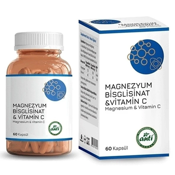 Anti Magnezyum Bisglisinat Vitamin C 60 Kapsül ürün görseli