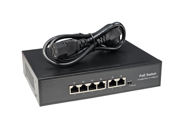 Karer 4+2 Port Aktif PoE Switch | IP Kamera Sistemleri için Güç ve Veri Çözümü - 2