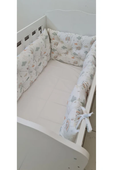 70 x 130 - Bebek Beşik Kenar Koruma Takımı - 40 cm Yükseklik, Yıkanabilir - 3