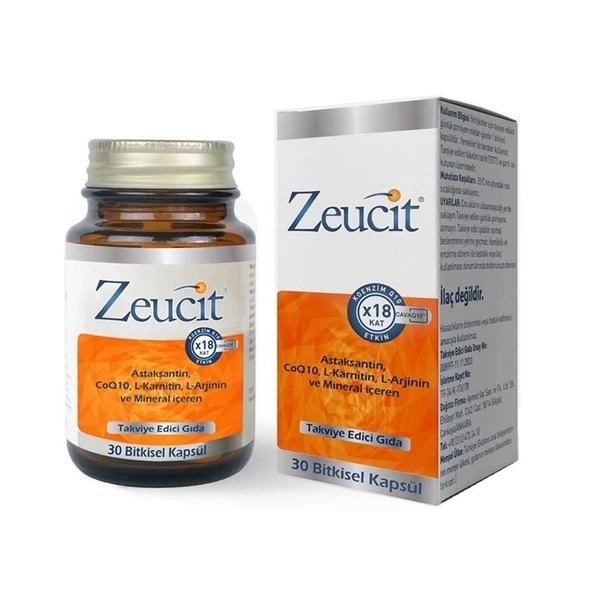 Zeucit 30 Tablet - Astaksantin CoQ10 L-Karnitin L-Arjinin ve Mineral İçerikli ürün görseli