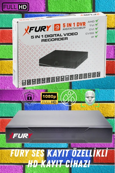 FURY 8 Kameralı 6 Warm Led Gece Renkli Görüş-Cepten İzle-Su Geçirmez Güvenlik Kamerası Seti 250GB - 3