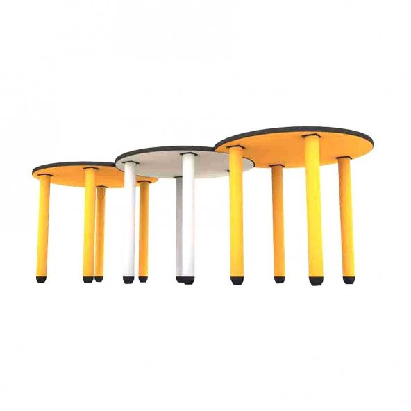 Üç Daire Çocuk odası Anaokulu Kreş Masa 90x240cm (Metal Ayaklı) - 2