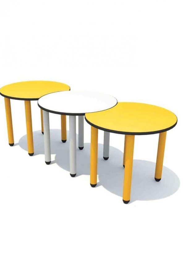 Üç Daire Çocuk odası Anaokulu Kreş Masa 90x240cm (Metal Ayaklı) - 3