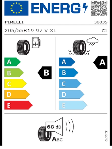 Pirelli 205/55R19 97V XL Powergy Oto Yaz Lastiği (Üretim Yılı: 2025) - Resim 2