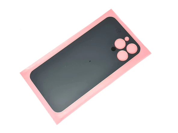 Tkgz - iPhone 13 PRO MAX Arka Pil Batarya Kapağı - Cam kapak Geniş Lens Deliği - BEYAZ - Resim 2