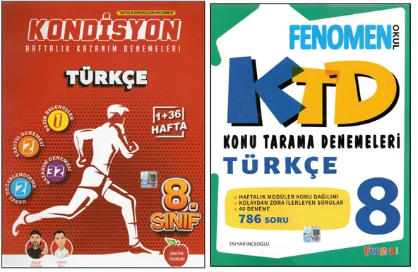NEWTON 8.SINIF KONDİSYON TÜRKÇE +FENOMEN 8.SINIF TÜRKÇE KONU TARAMA DENEMESİ (2 KİTAP) ürün görseli 1