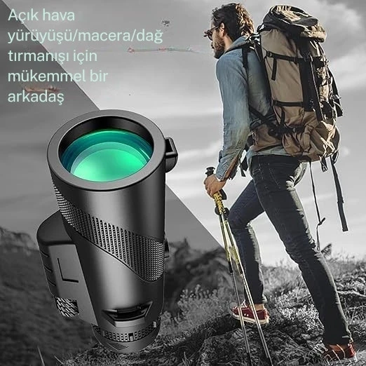 TechTic 80x100 Taşınabilir Monoküler Dürbün Teleskop Uzun Menzilli Tek Göz Dürbün Avcılık Spor Kamp - 5