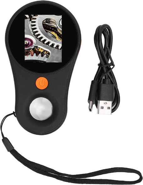 TechTic Dijital Mini El Mikroskobu 2İnç Ekran 1080 P 500X Video-Fotoğraf 8LED Tekstil Cilt Analizi - Resim 2