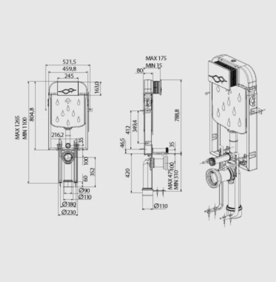Creavit GR5001+GP3002+AC50L Gömme Rezervuar Seti - 2