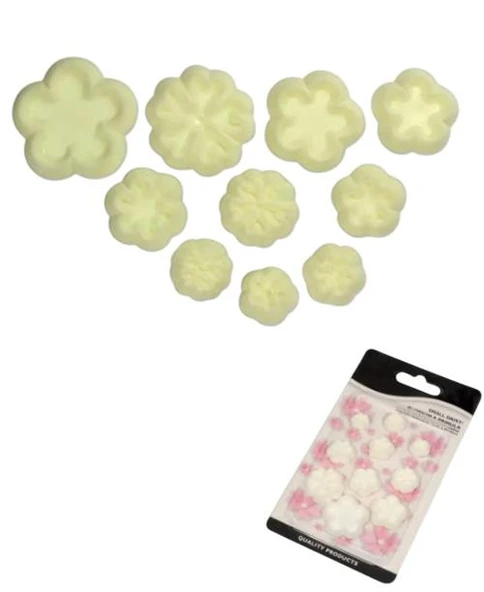 Şeker Hamuru Kalıbı Çiçekler Plastik Kesici 10 Lu - 2