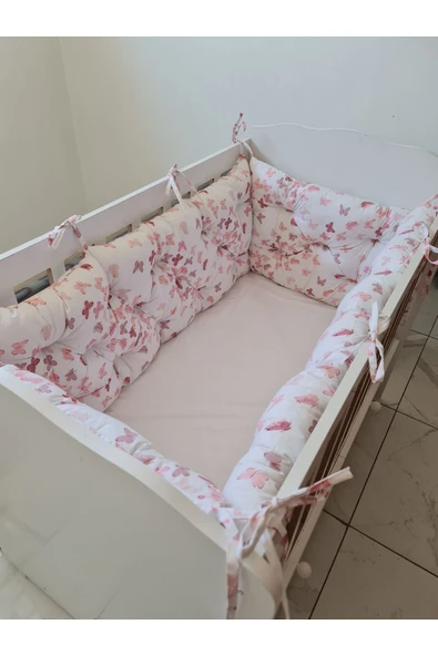 70x120 Beşik Kenar Koruma - 40cm Yükseklik - %100 Pamuk Kumaş - Antialerjik - Yıkanabilir ürün görseli