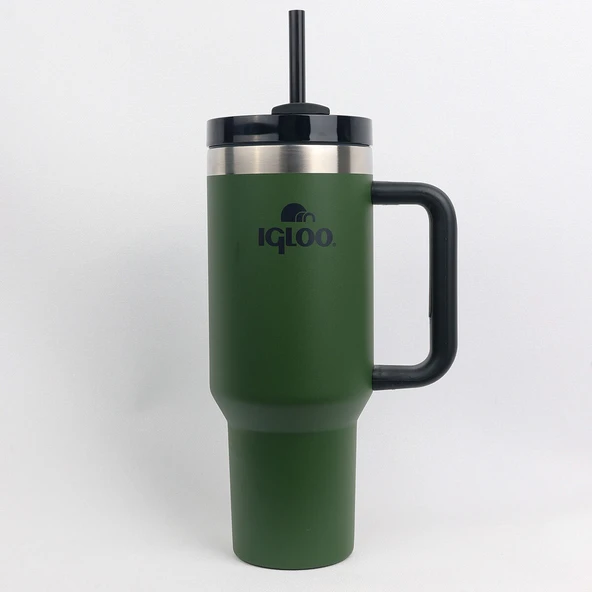 Igloo Stadler Çelik Thermo-Mug 1.2 Litre Haki-Siyah 12Saat Sıcak/18Saat Soğuk Saklama - 2