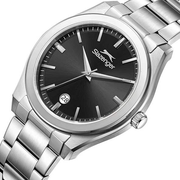 Slazenger SL.09.2485.1.01 Quartz Çelik Gri Siyah Kadran 41 mm Erkek Kol Saati - 2