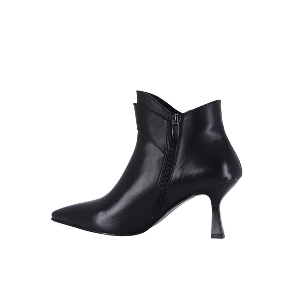 Hobby 2690 Hakiki Deri Kadın Topuklu Bot  Toka Detaylı - Resim 4