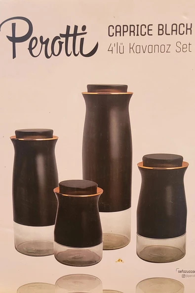 Perotti Caprice 4'lü Kavanoz Set Siyah ürün görseli 1