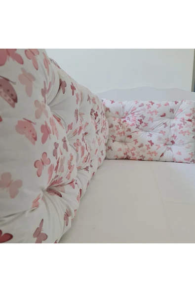 70x120 Beşik Kenar Koruma - 40cm Yükseklik - %100 Pamuk Kumaş - Antialerjik - Yıkanabilir - Resim 3