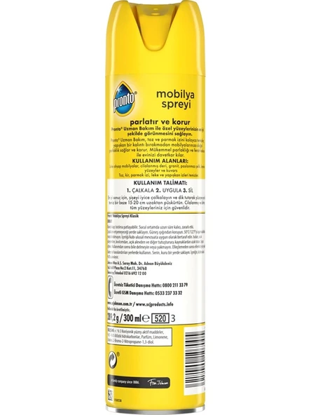 Pronto Mobilya Cilası - Regular 300 ml