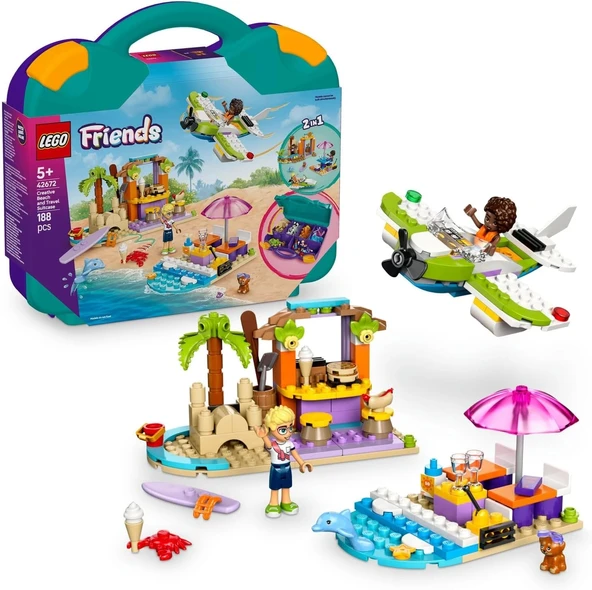 LEGO Friends Yaratıcı Plaj ve Seyahat Bavulu 42672-5 Yaş ve Üzeri Çocuklar için Yaratıcı Oyuncak Yapım Seti, Doğum Günü