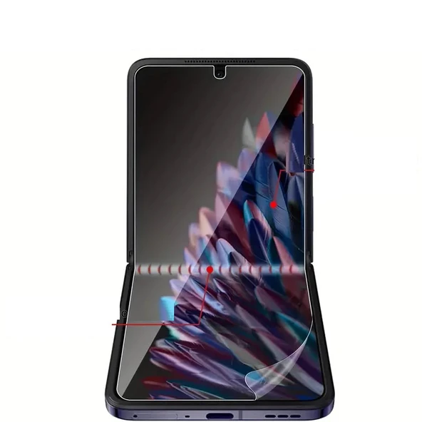 Samsung Galaxy Z Flip 7 Uyumlu Ön+Arka Body Şeffaf Ultra koruyucu Nano Jelatin - 5