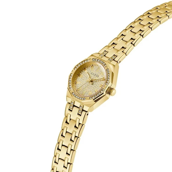 GUESS GUGW0931L2 ALTIN KAPLAMA TAŞLI KADIN KOL SAATİ - 4