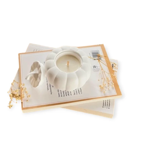 Beyaz Bal Kabağı Doğal soya wax kokulu Mum