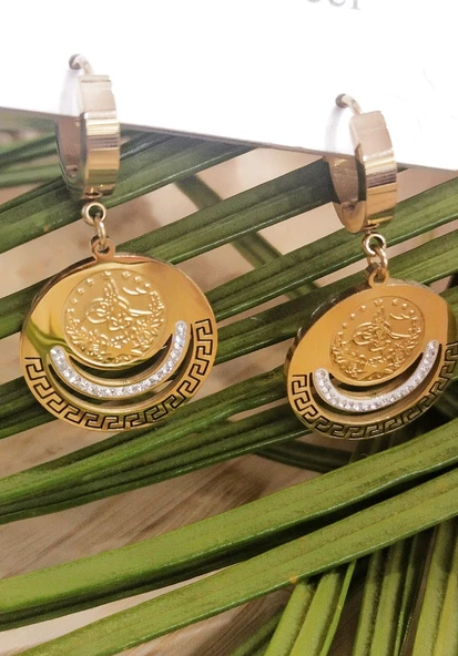 Monalisa Home Gold Lüks Figürlü Gösterişli Sallantılı Küpe ürün görseli