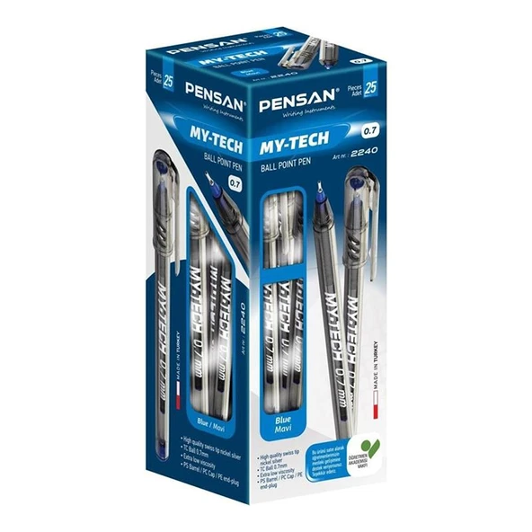 Pensan My-Tech 2240 Tükenmez Kalem Mavi 25'li Paket - 2