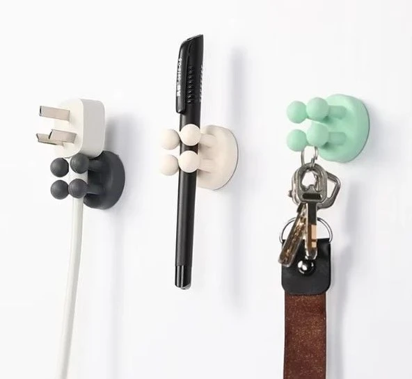 Yapışkanlı Esnek Silikon Çok Amaçlı Tutacak Klips - 5